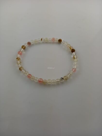 Bransoletka Kwarc z Rutylem fi 4 mm