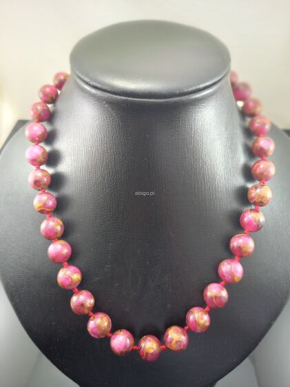 Naszyjnik z GOLD COLORED STONE fi 12