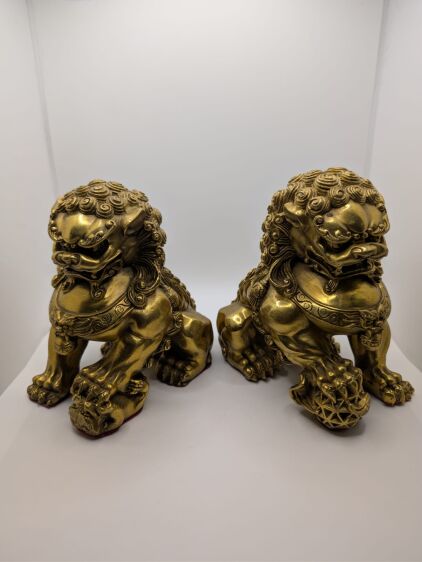 Para Chińskich lwów stróżujących wysokość 14 cm - 2