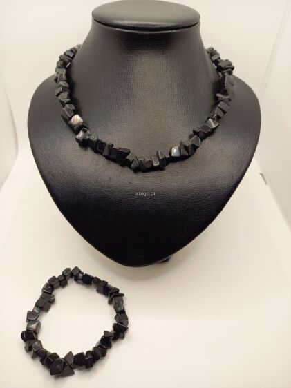 Komplet sieczki czarny kamień