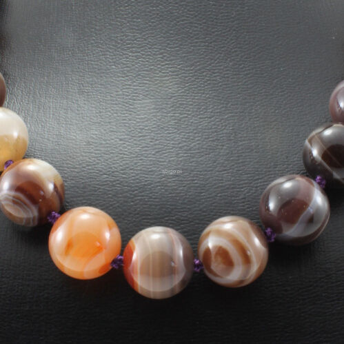 Naszyjnik z agatu beżowego fi 16 - 2