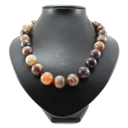 Naszyjnik z agatu beżowego fi 16