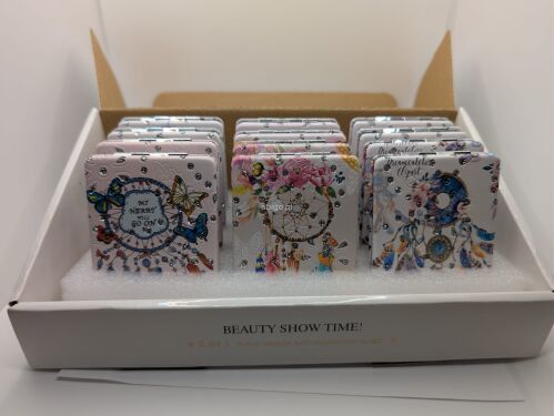 ELEGANCKIE SKŁADANE LUSTERKA KIESZONKOWE Kpl 12 szt